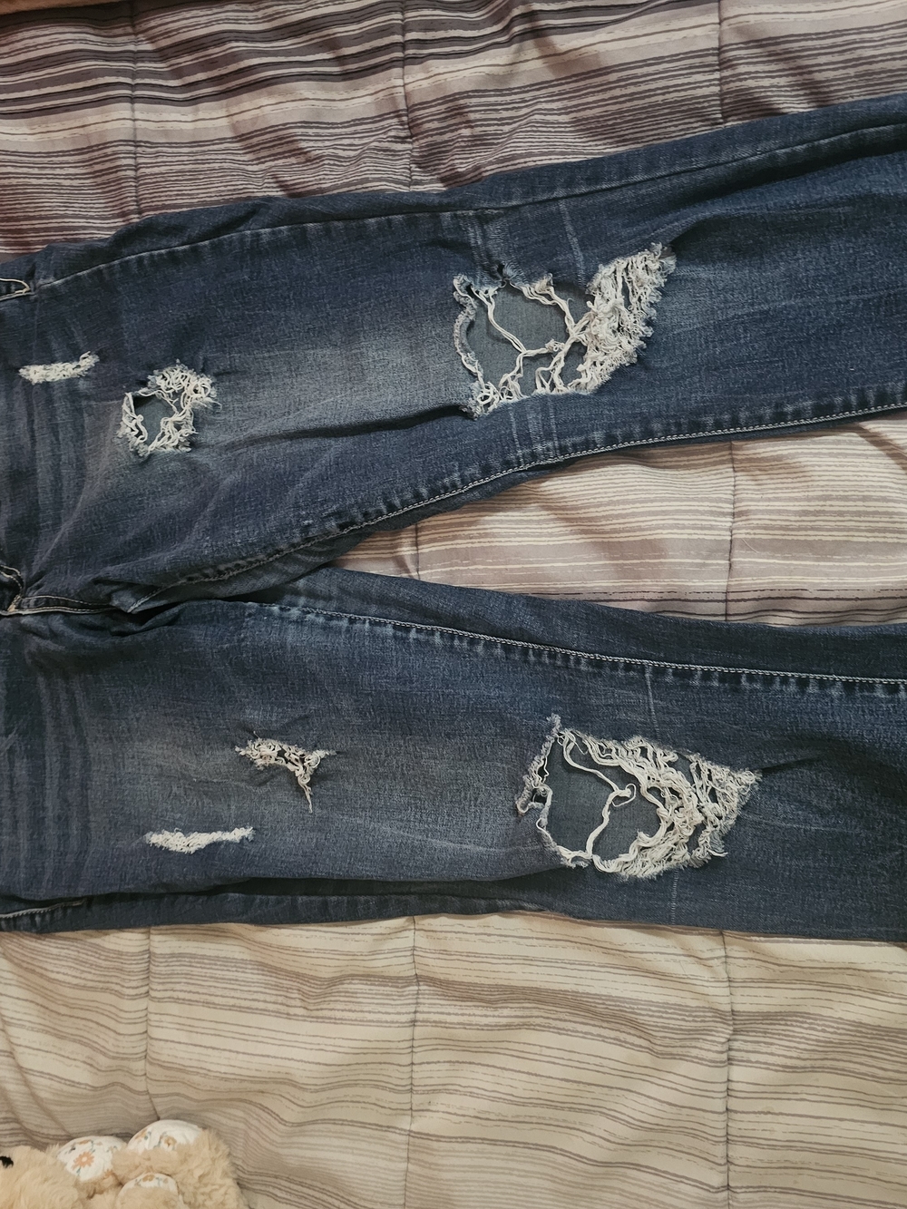Maurices Distressed Dark Blue Ripped Jeans